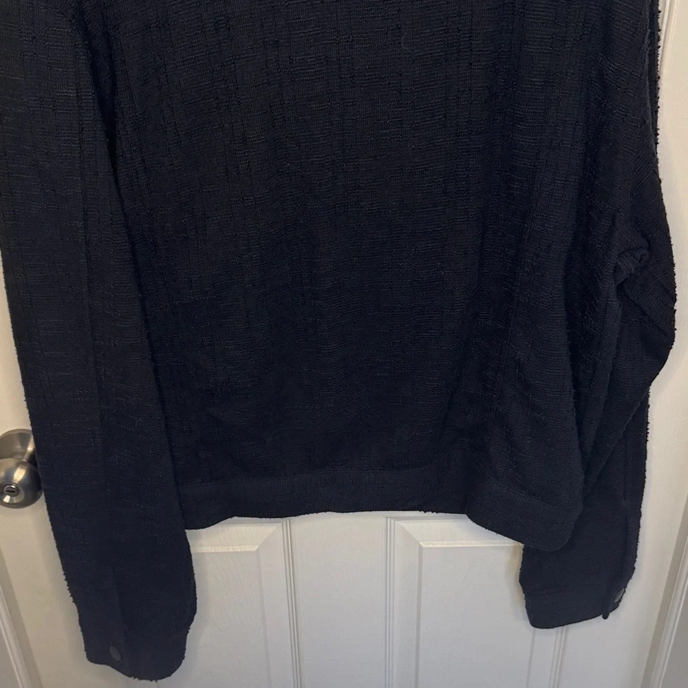 Fashion Nova Men's Black Textured Shirt Jacket